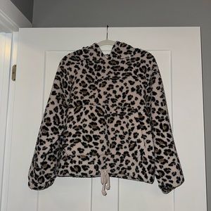 American Eagle Cheetah Sherpa Hoodie